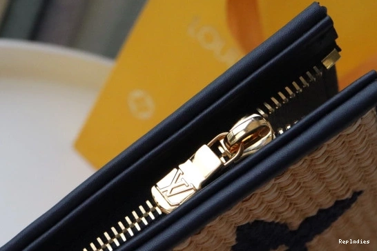 Repladies LOUIS Raffia Toiletry VUITTON Pouch Monogram 0812